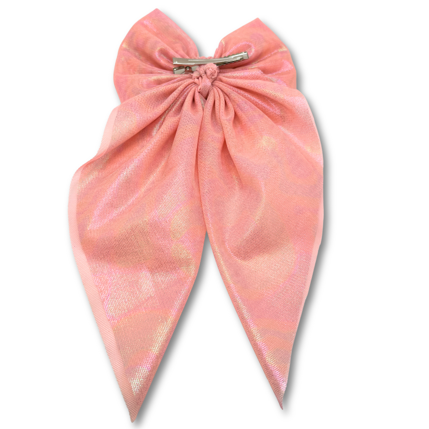 Iridescent Pink Long Tail Bow