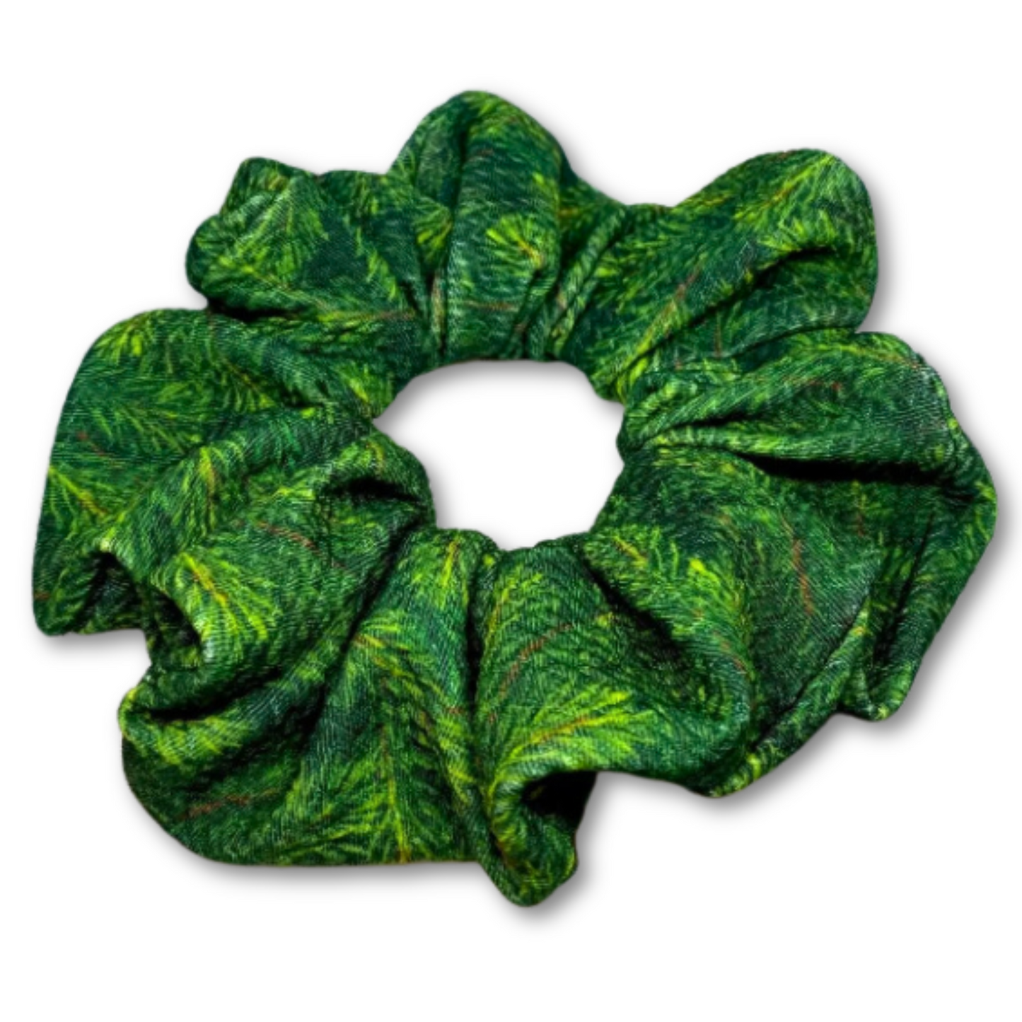 Pine Tree Branches Christmas Bullet Scrunchie