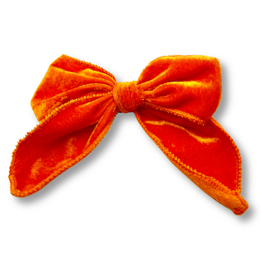 Orange Velvet Sailor Bow
