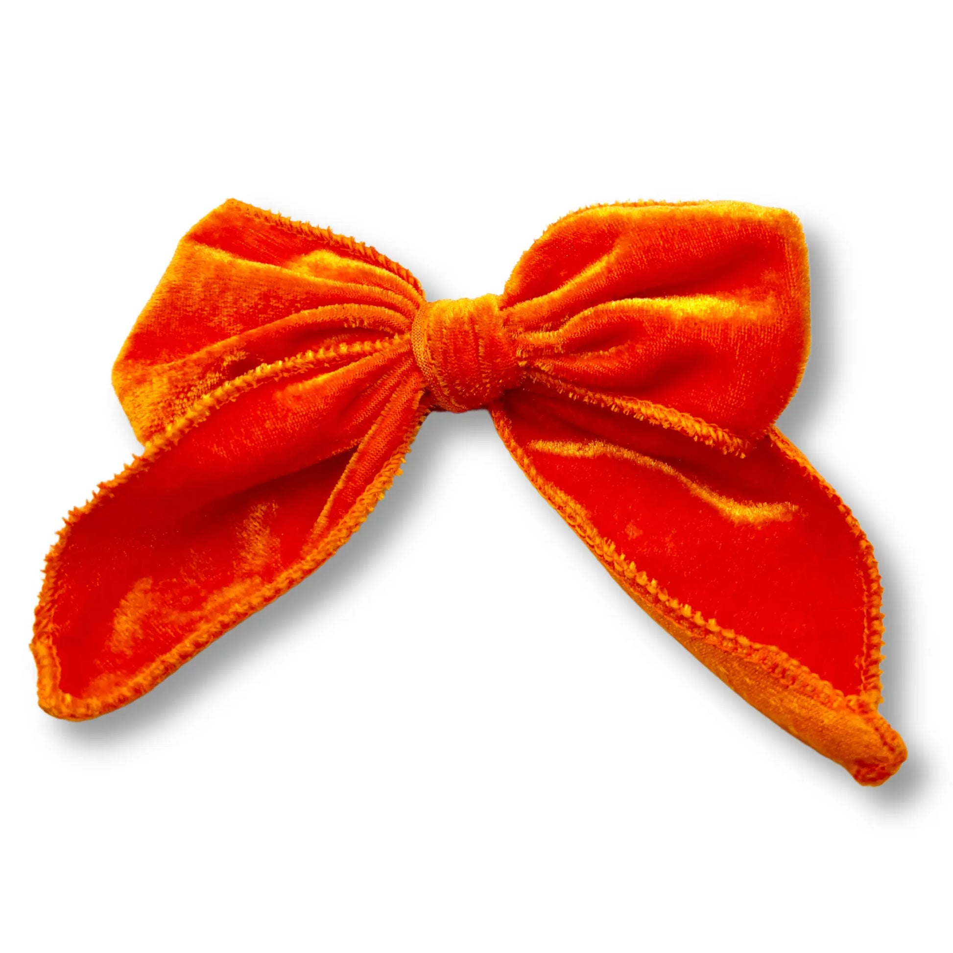 Orange Velvet Sailor Bow Enchanted Scrunch