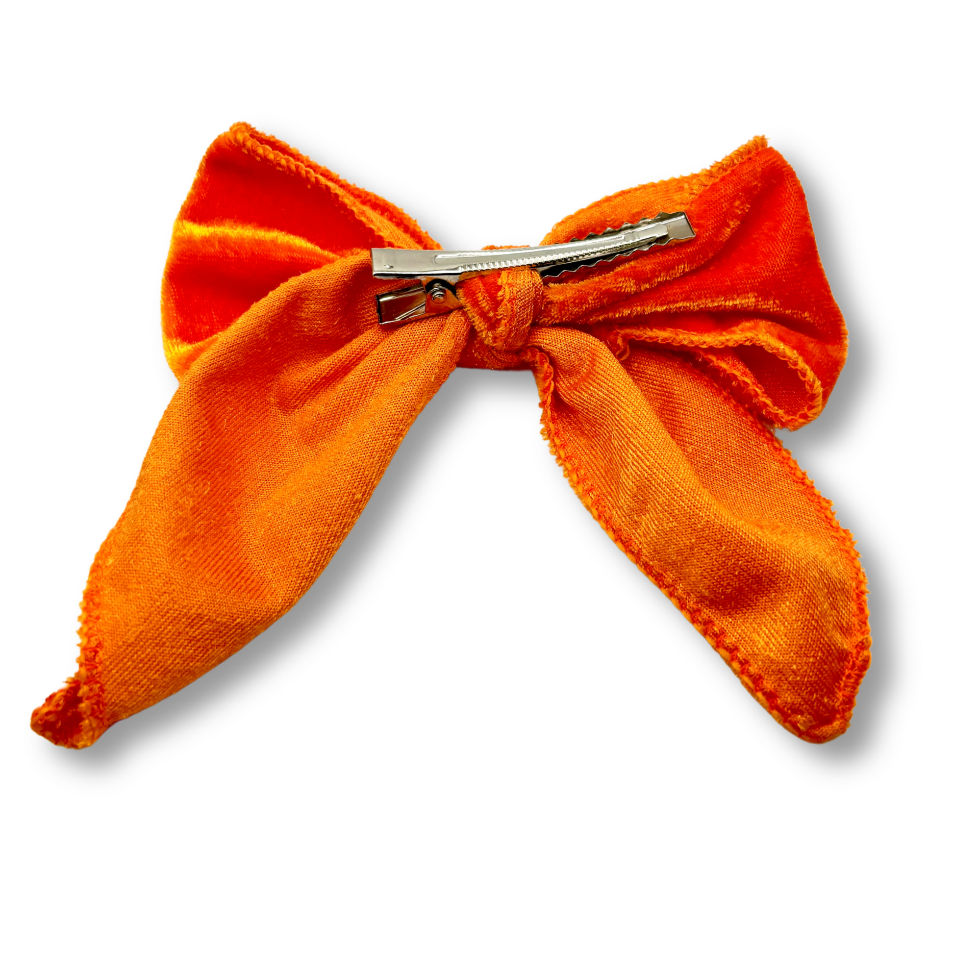Orange Velvet Sailor Bow Enchanted Scrunch