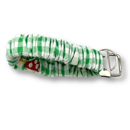 Green Gingham Scrunchie Wristlet