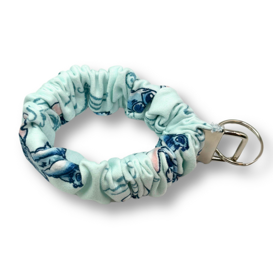 Blue Stitch Scrunchie Wristlet