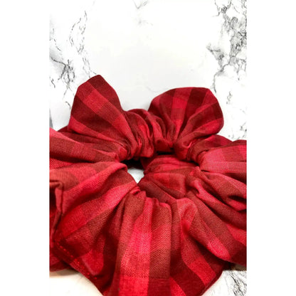 Red Plaid Christmas Scrunchie Enchanted Scrunch