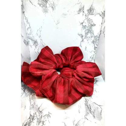 Red Plaid Christmas Scrunchie Enchanted Scrunch