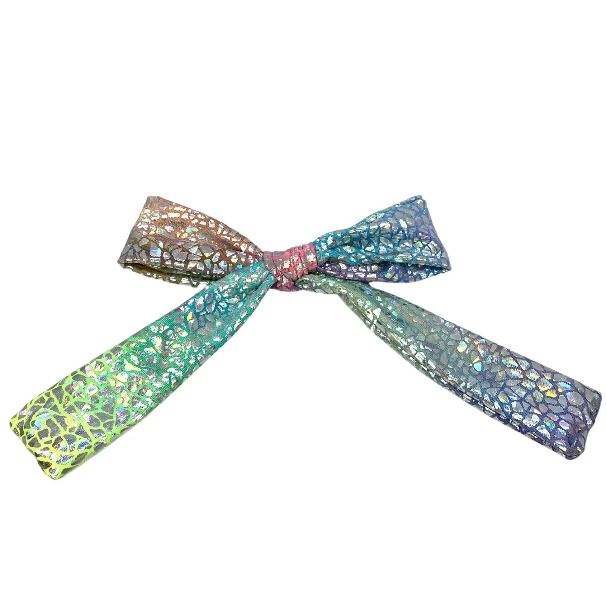 Holographic Tie Dye Bow Enchanted Scrunch