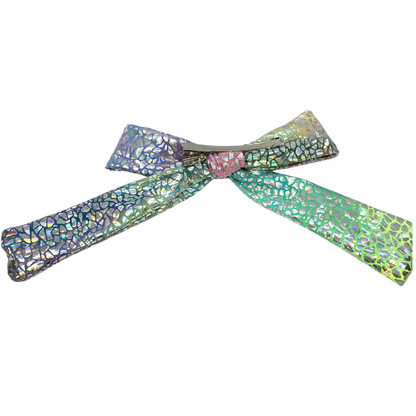 Holographic Tie Dye Bow Enchanted Scrunch