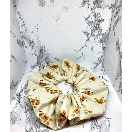 gingerbread christmas beige fashion hair scrunchie holiday