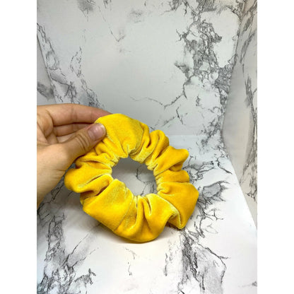 Mini Yellow Velvet Scrunchie