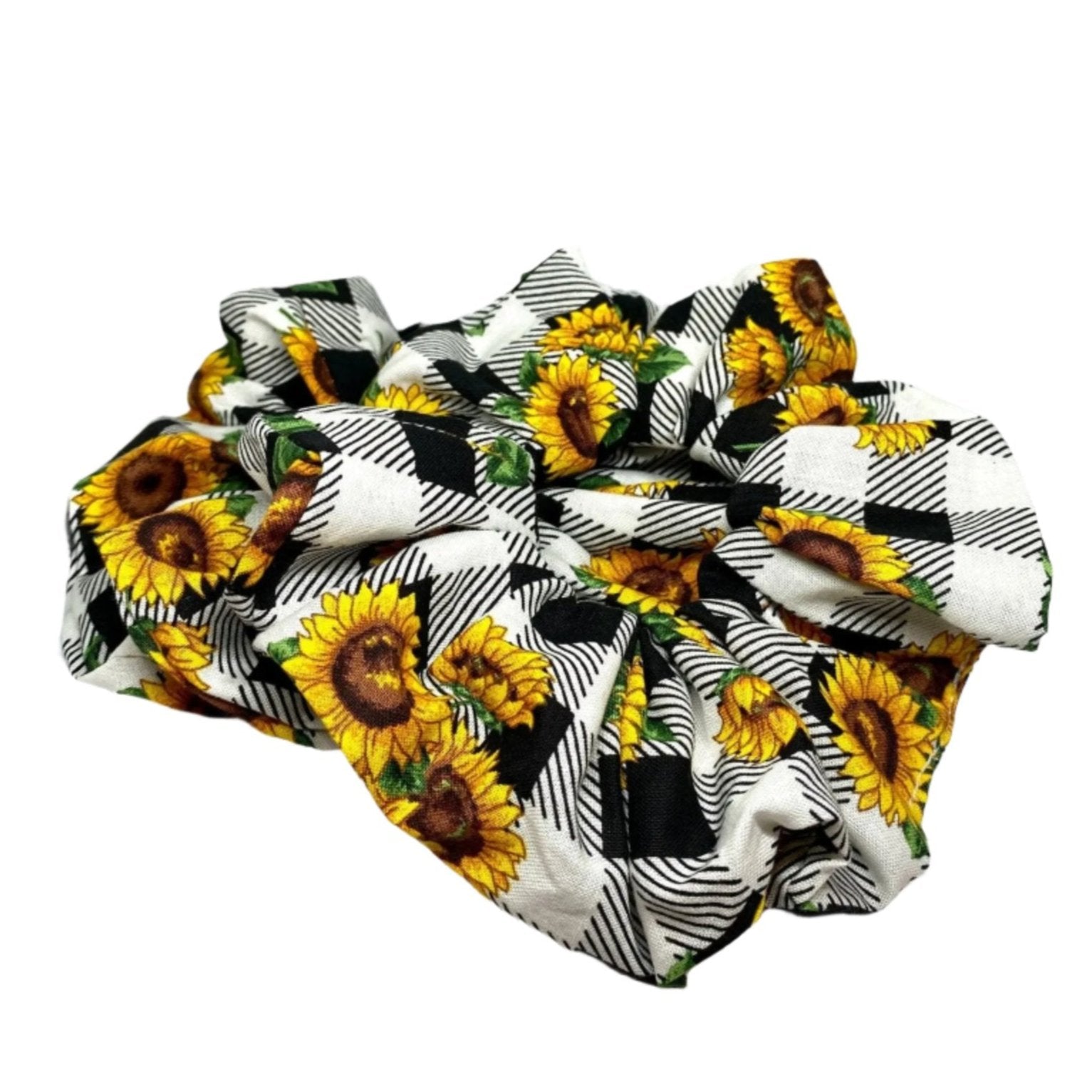 Sunflower Buffalo Plaid Scrunch Enchanted Scrunch