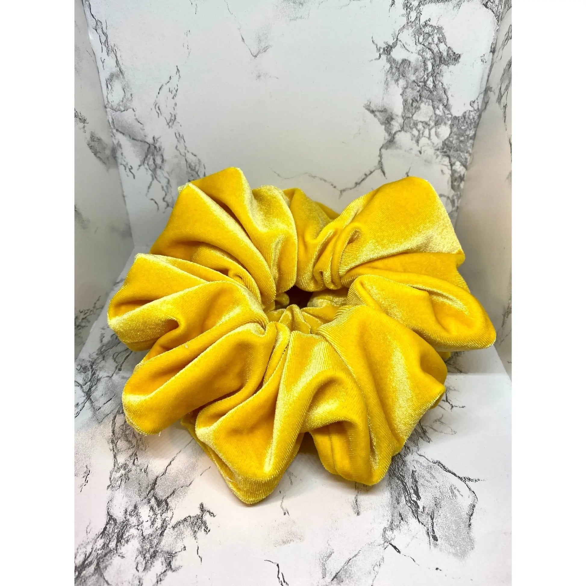 Yellow Velvet Scrunchie enchantedscrunch