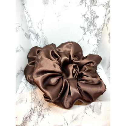 Brown Silk Scrunchie