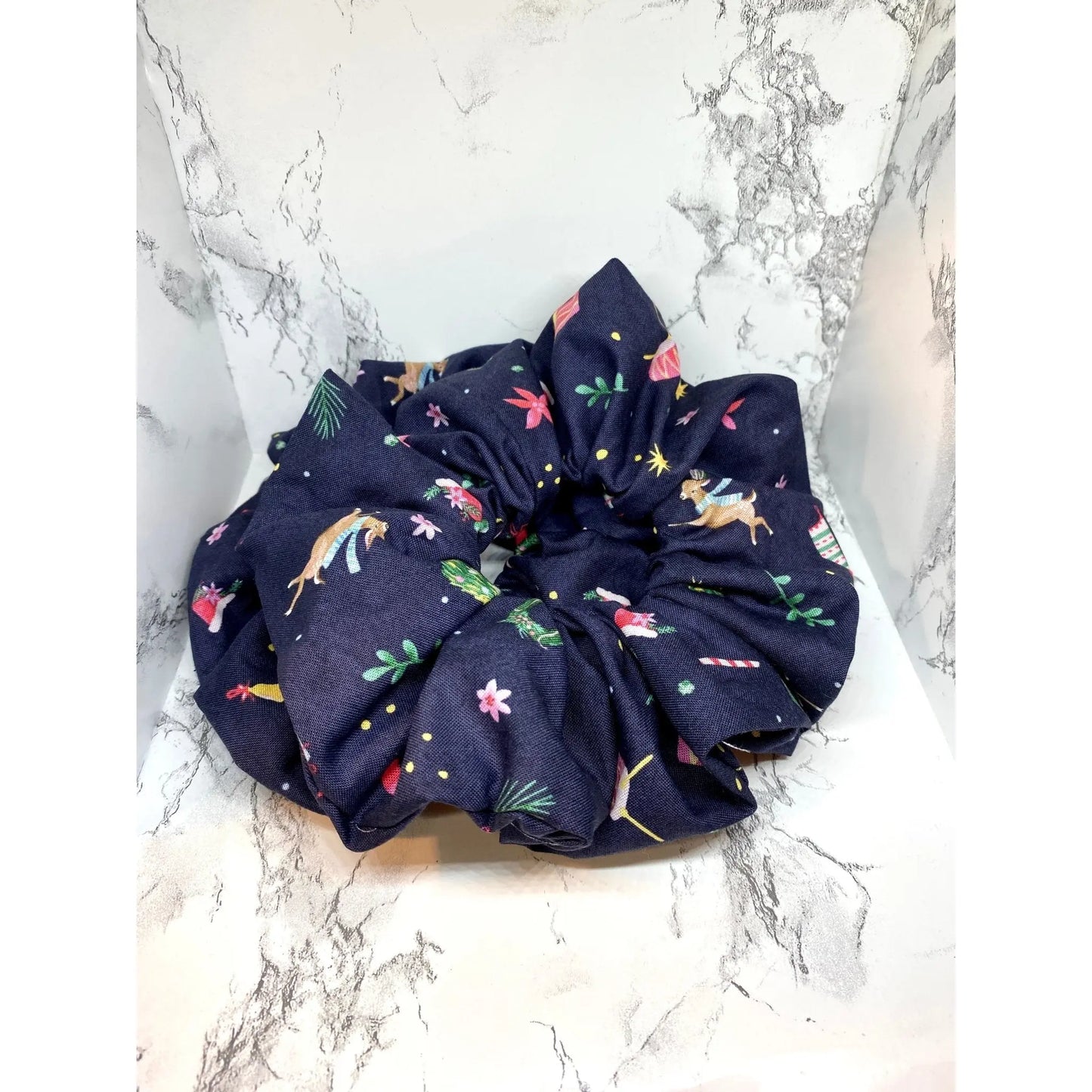 Navy Christmas Toys Scrunchie Enchanted Scrunch