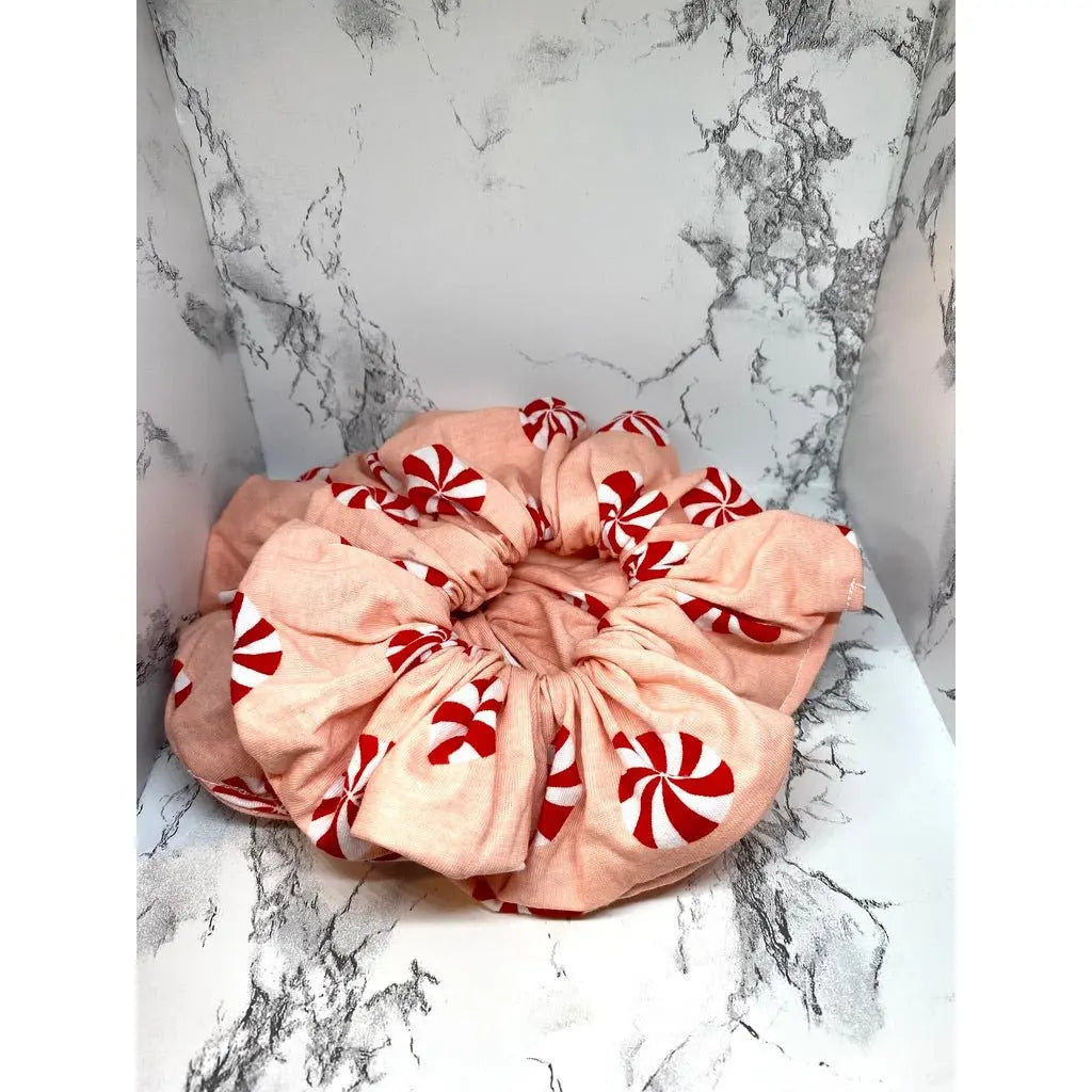 Pink Peppermint Christmas Scrunchie Enchanted Scrunch