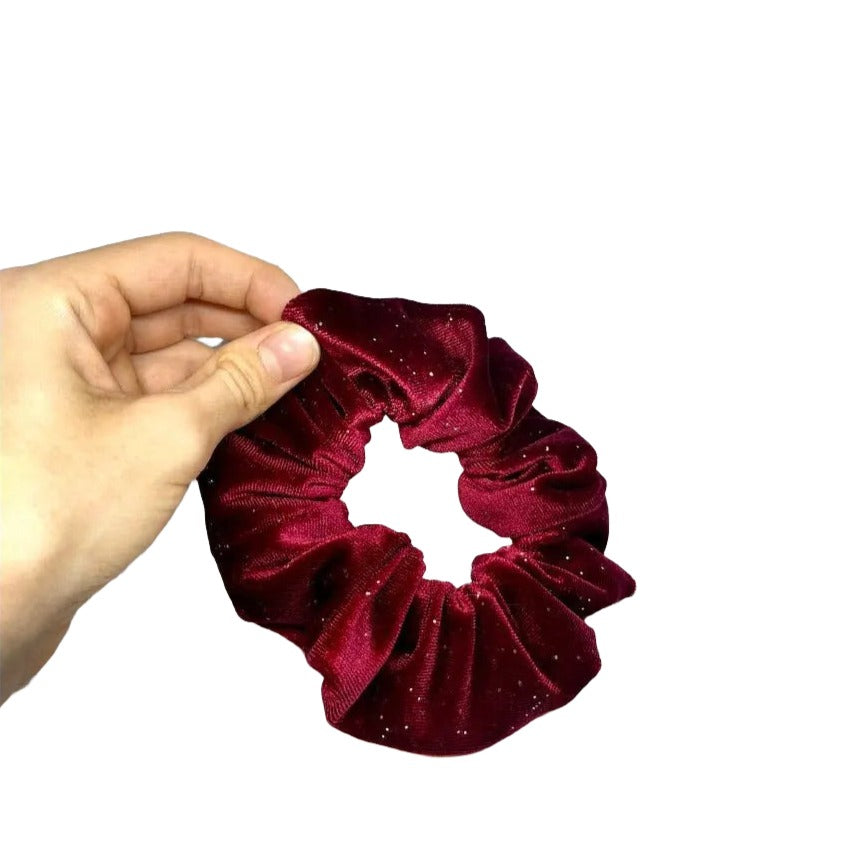 Mini Burgundy Sparkle Velvet Scrunchie Enchanted Scrunch