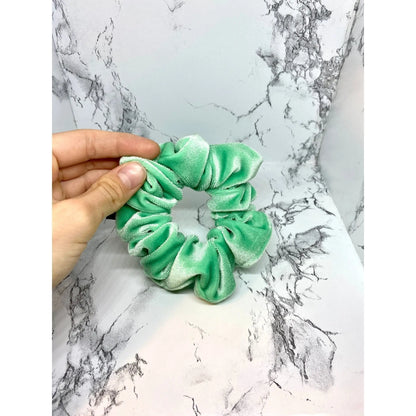 Mini Mint Green Velvet Scrunchie