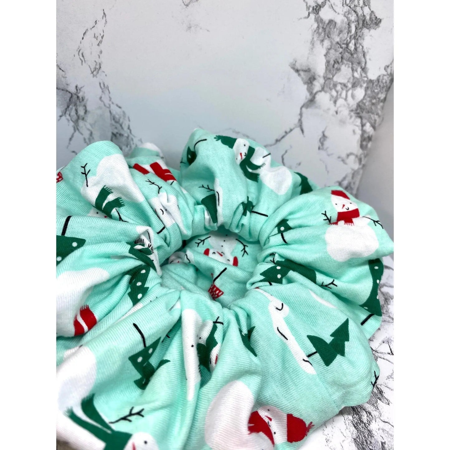 Snowman and Trees Christmas Scrunchie Enchanted Scrunch