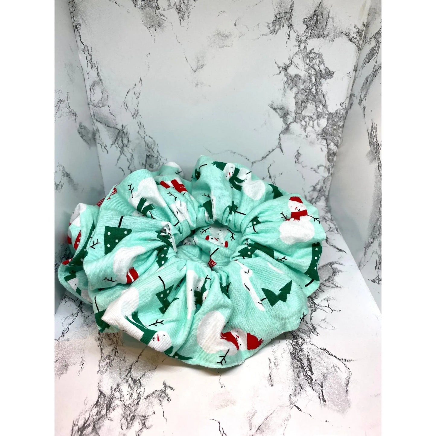 Snowman and Trees Christmas Scrunchie Enchanted Scrunch