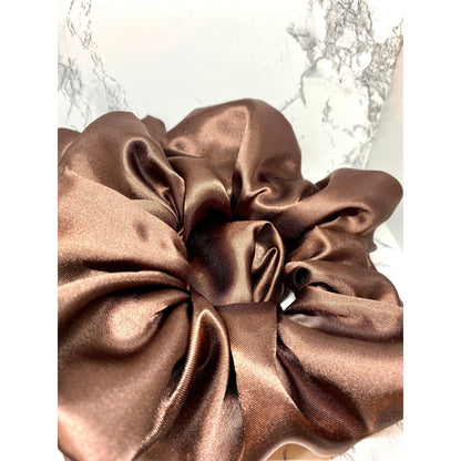 Brown Silk Scrunchie