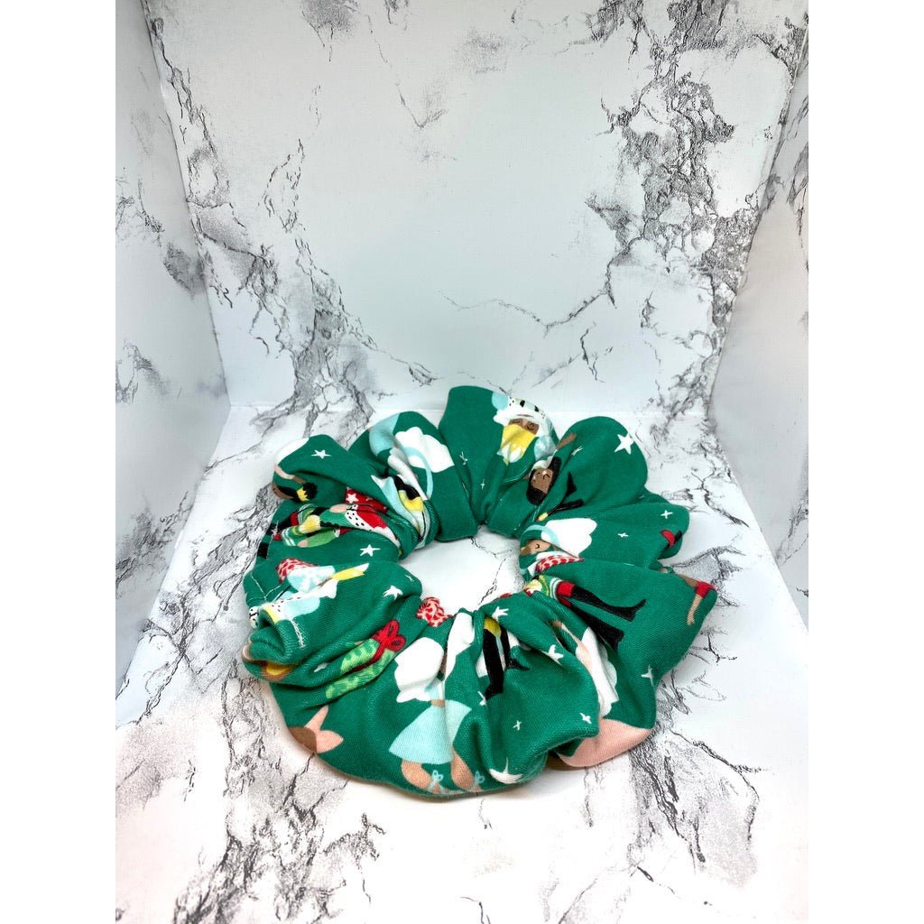 Green Nutcracker Christmas Scrunchie