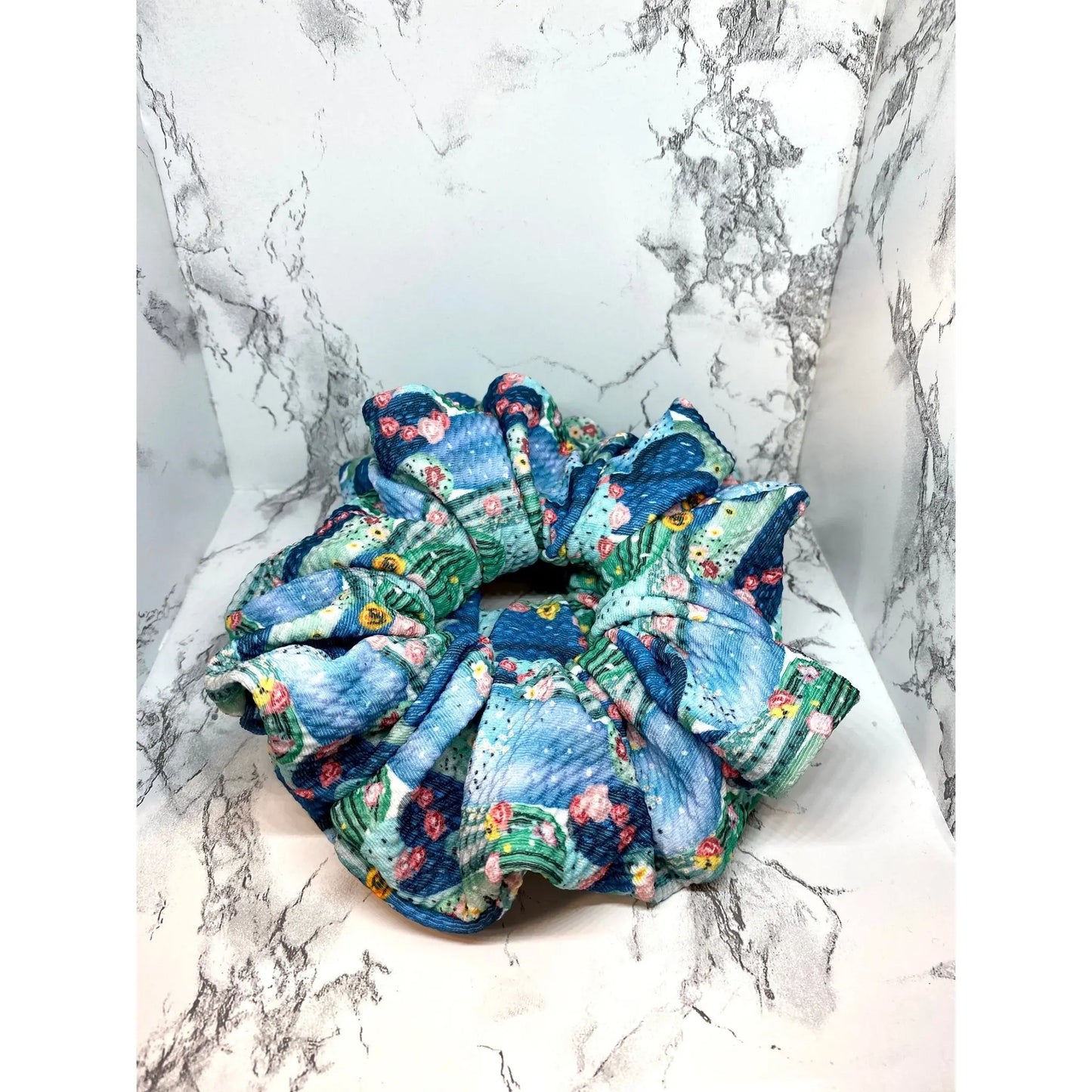 Floral Cactus Summer Bullet Scrunchie enchantedscrunch