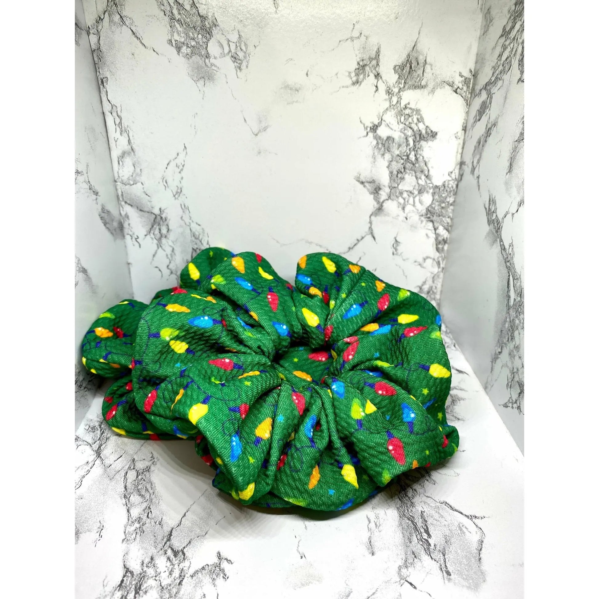 Green Lights Christmas Bullet Scrunchie Enchanted Scrunch