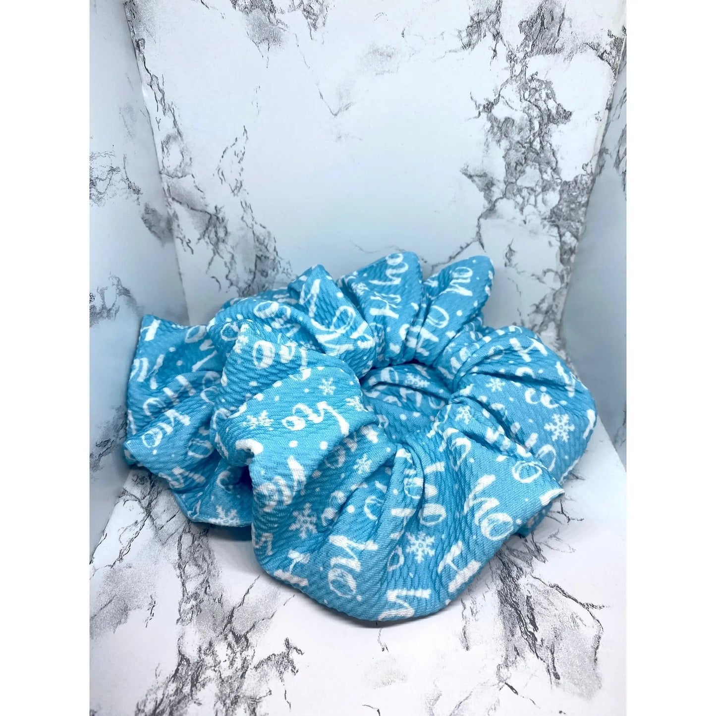 Hohoho Blue Christmas Bullet Scrunchie Enchanted Scrunch