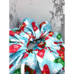 Load image into Gallery viewer, Blue Stocking Christmas Bullet Scrunchie
