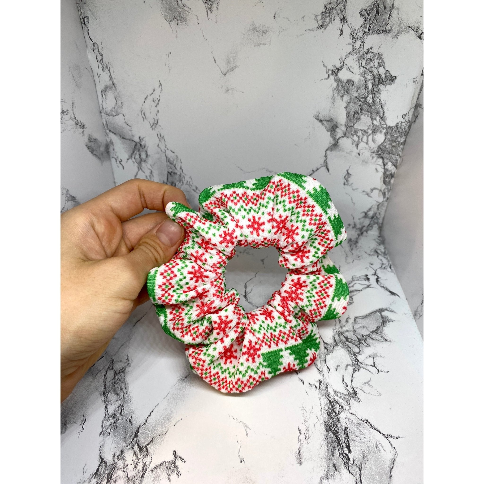 Mini Ugly Sweater Christmas Bullet Scrunchie