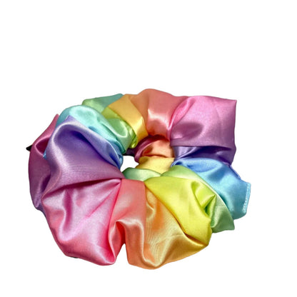 Rainbow Ombre Silk Scrunchie