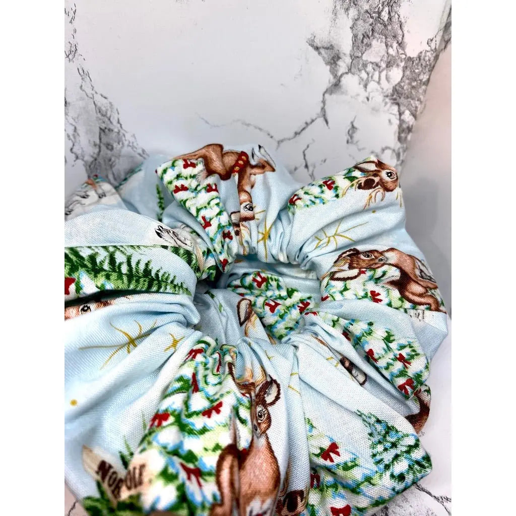 Blue Reindeer Christmas Scrunchie Enchanted Scrunch