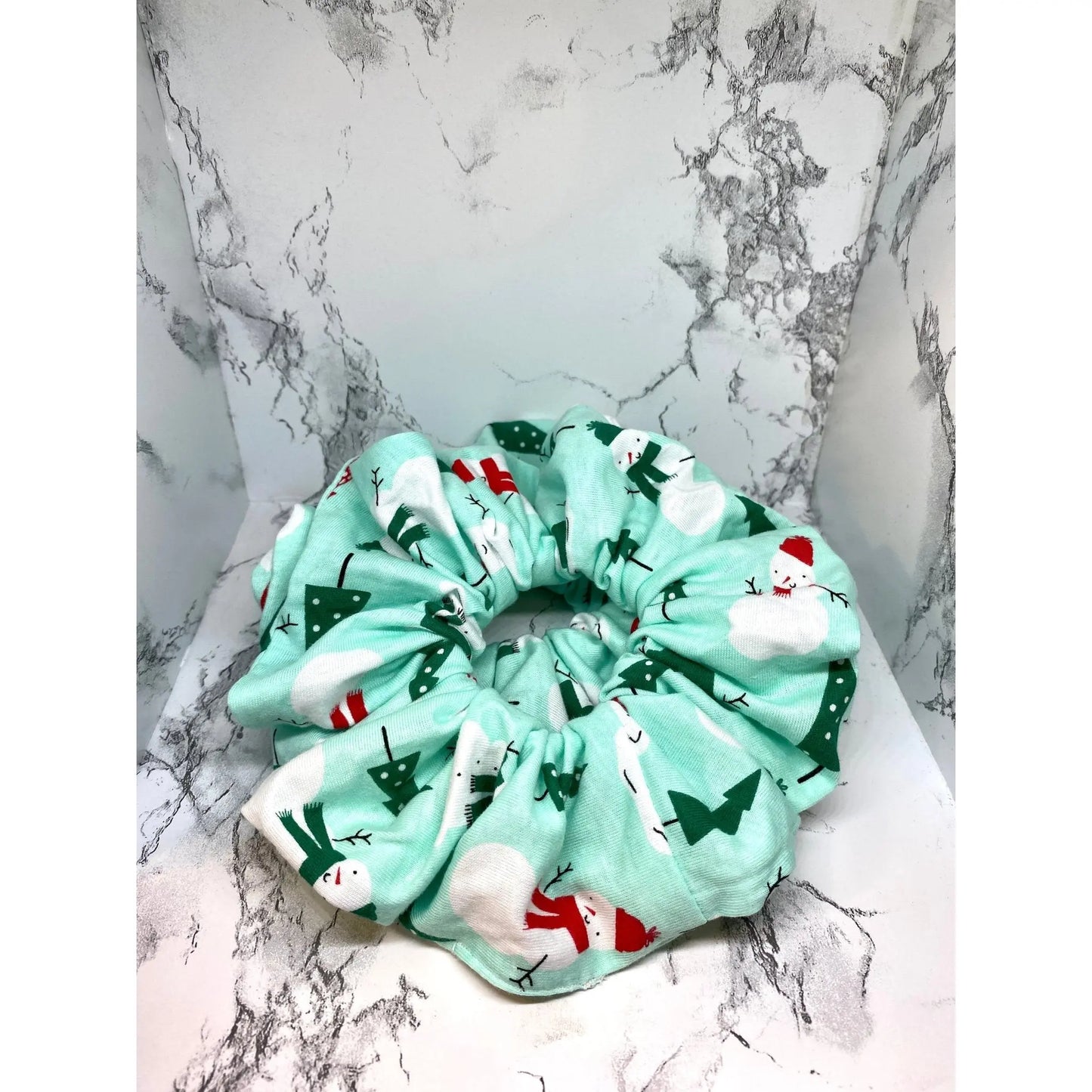 Snowman and Trees Christmas Scrunchie Enchanted Scrunch