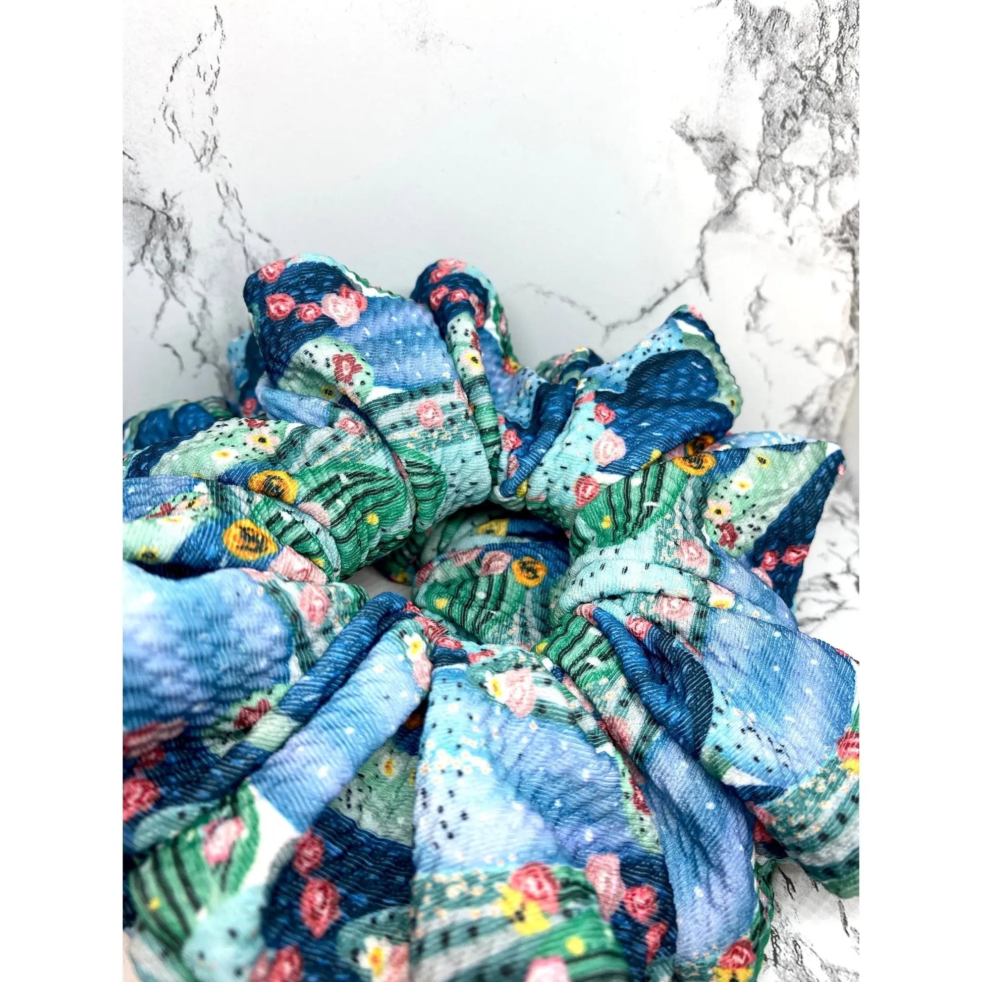 Floral Cactus Summer Bullet Scrunchie enchantedscrunch