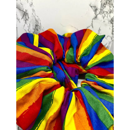 Rainbow Pride Flag Striped Scrunchie