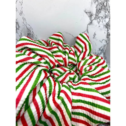 Striped Candy Cane Christmas Bullet Scrunchie Enchanted Scrunch