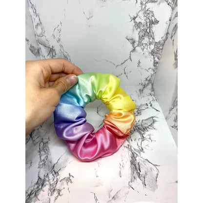 Mini Rainbow Ombre Silk Scrunchie enchantedscrunch