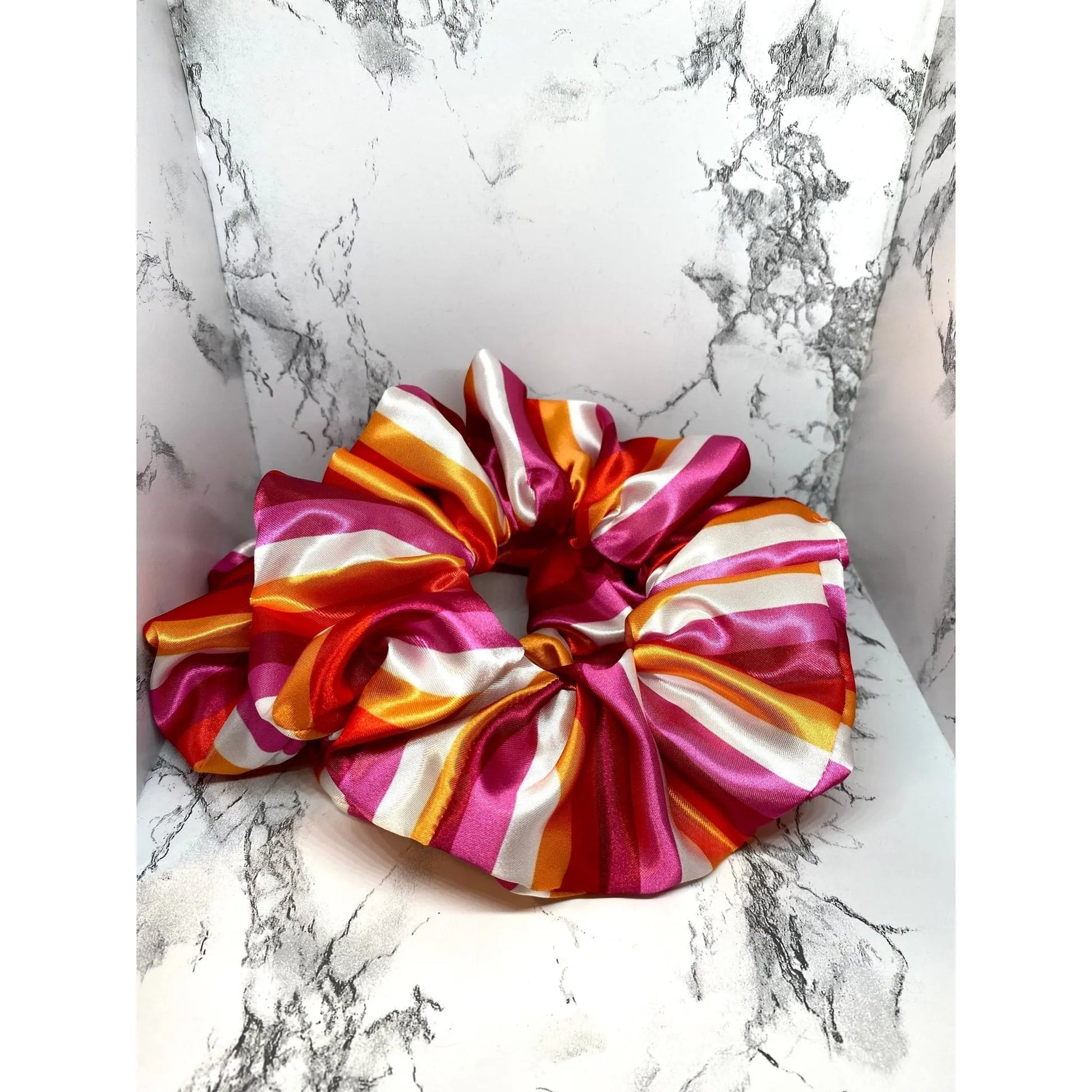 Lesbian Pride Flag Silk Scrunchie enchantedscrunch