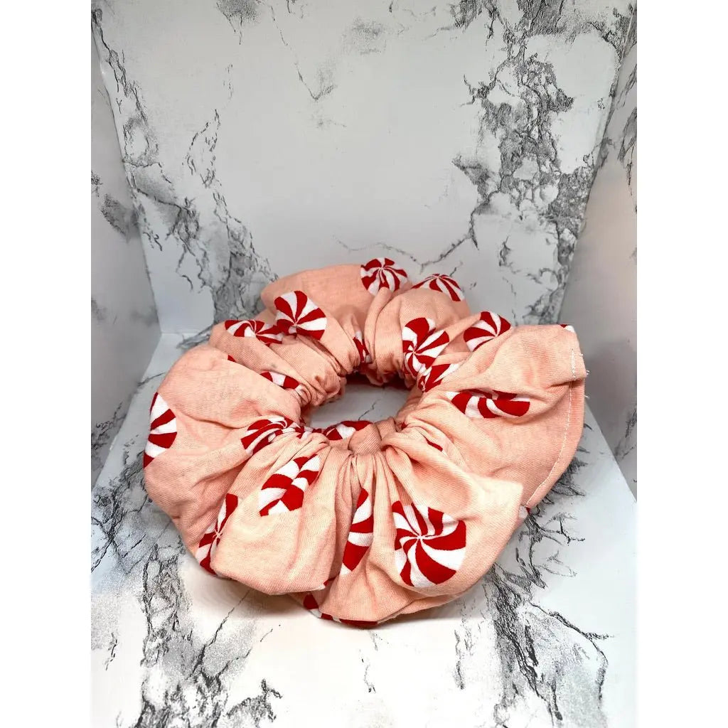 Pink Peppermint Christmas Scrunchie Enchanted Scrunch