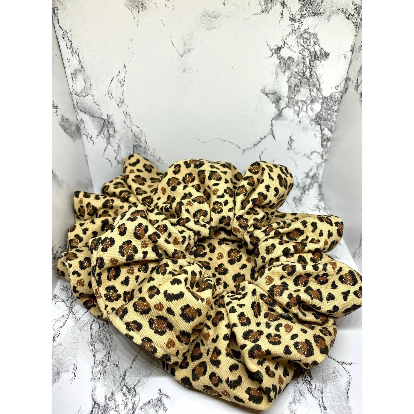 Glitter Cheetah Print Scrunchie