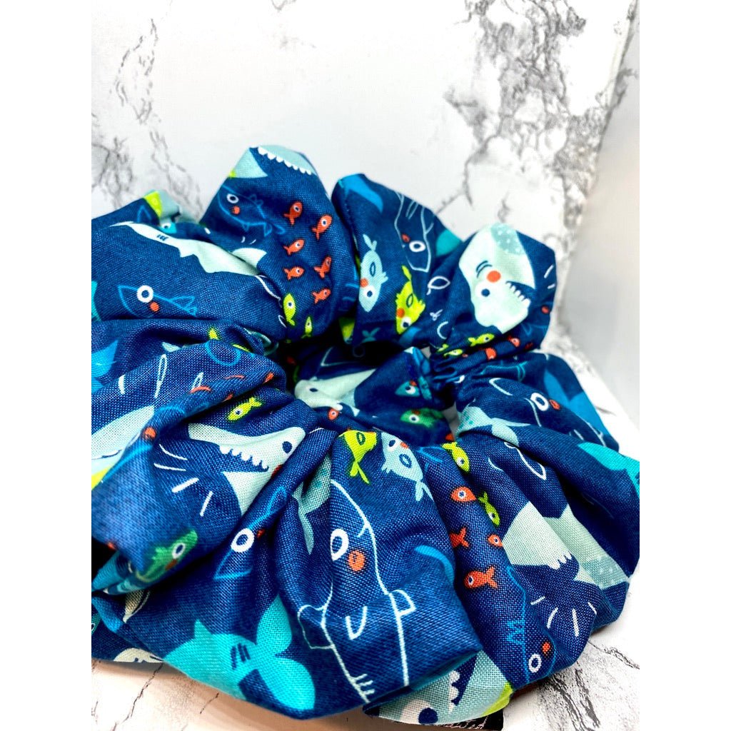 Sharks and Fishes Summer Scrunchie