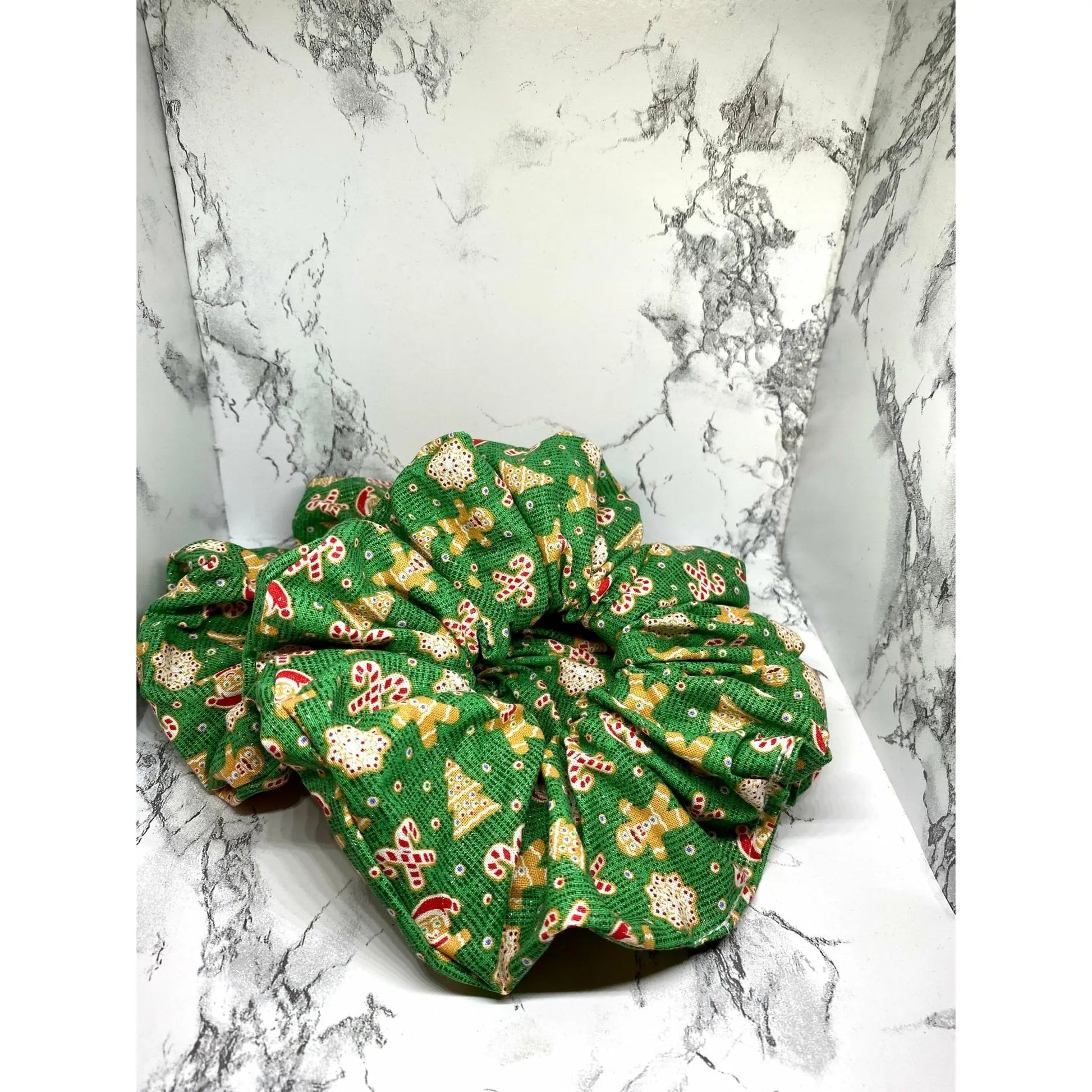 Green Gingerbread Cookies Christmas Scrunchie Enchanted Scrunch