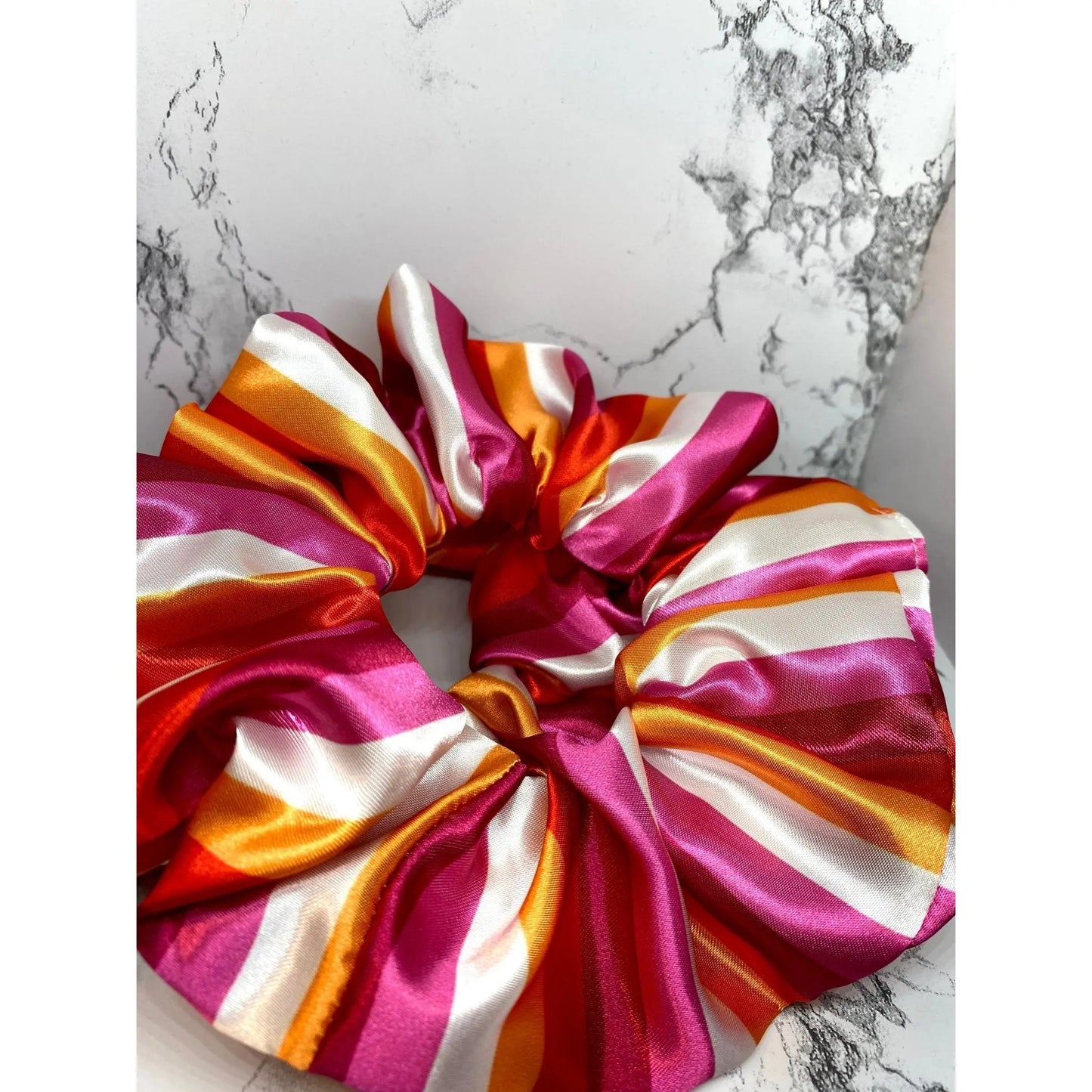 Lesbian Pride Flag Silk Scrunchie enchantedscrunch