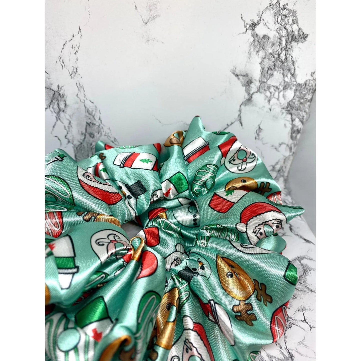 Green Christmas Donuts Silk Scrunchie Enchanted Scrunch