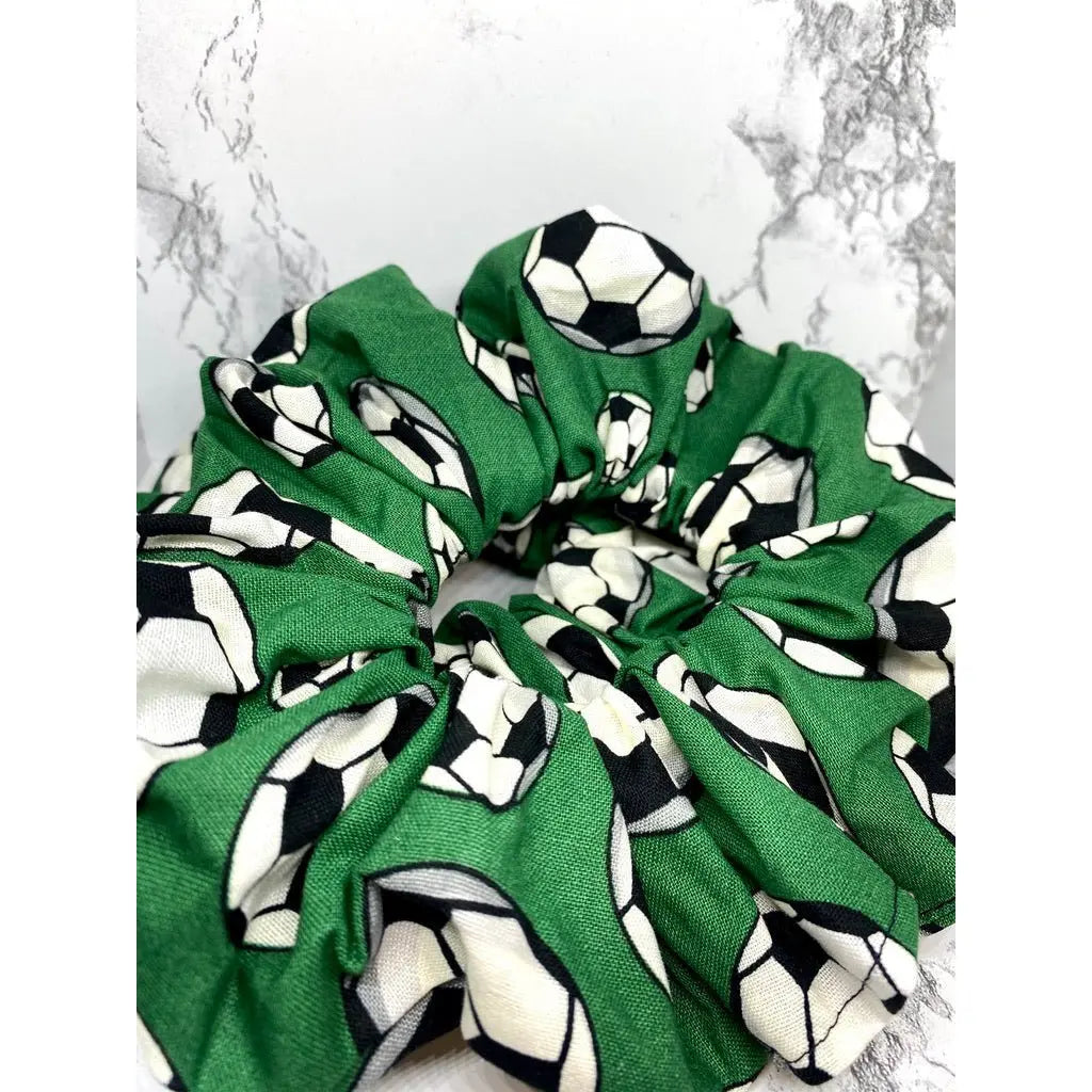 Green Soccer Sports Scrunchie enchantedscrunch