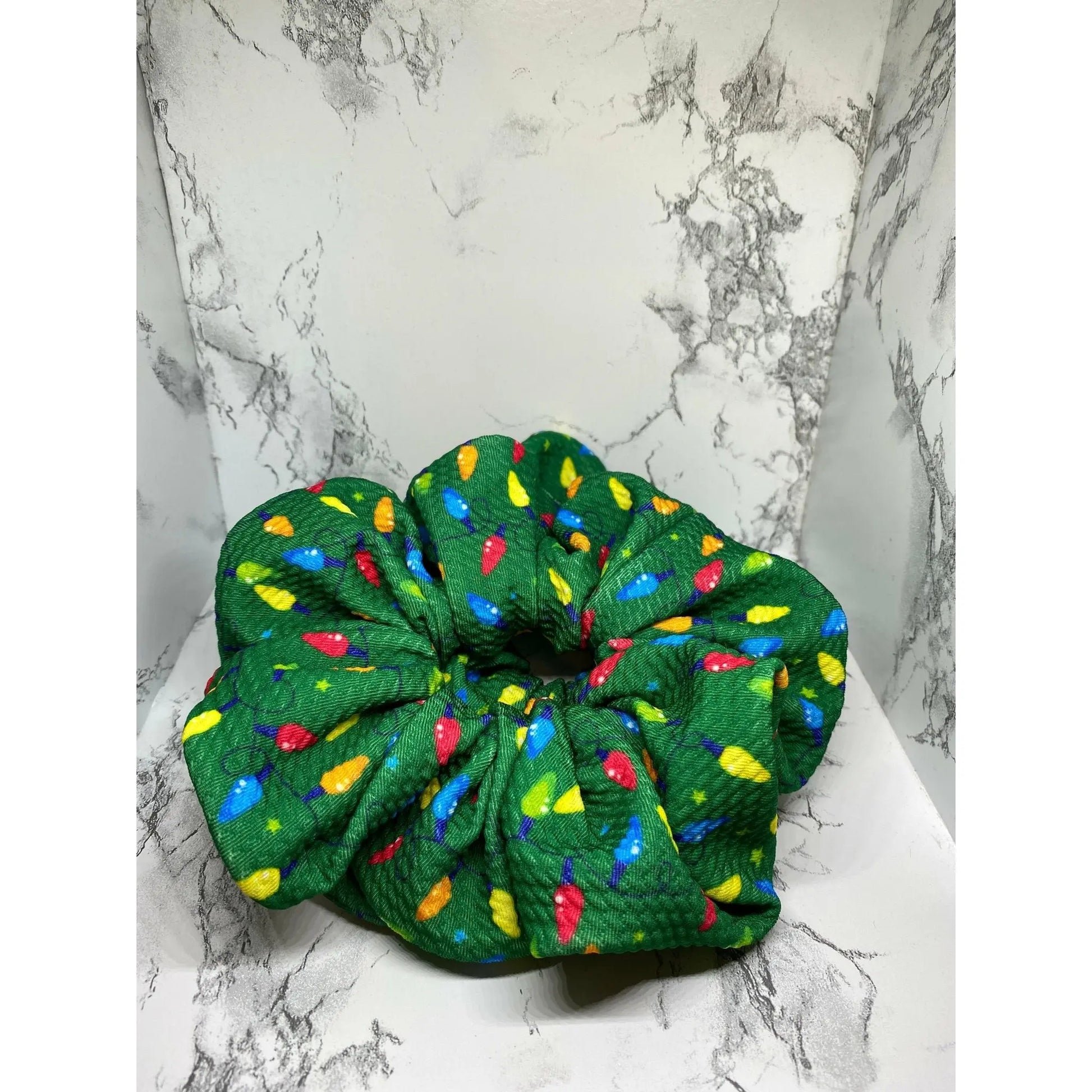 Green Lights Christmas Bullet Scrunchie Enchanted Scrunch