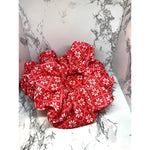 Load image into Gallery viewer, Bright Red Sweater Christmas Bullet Scrunchie
