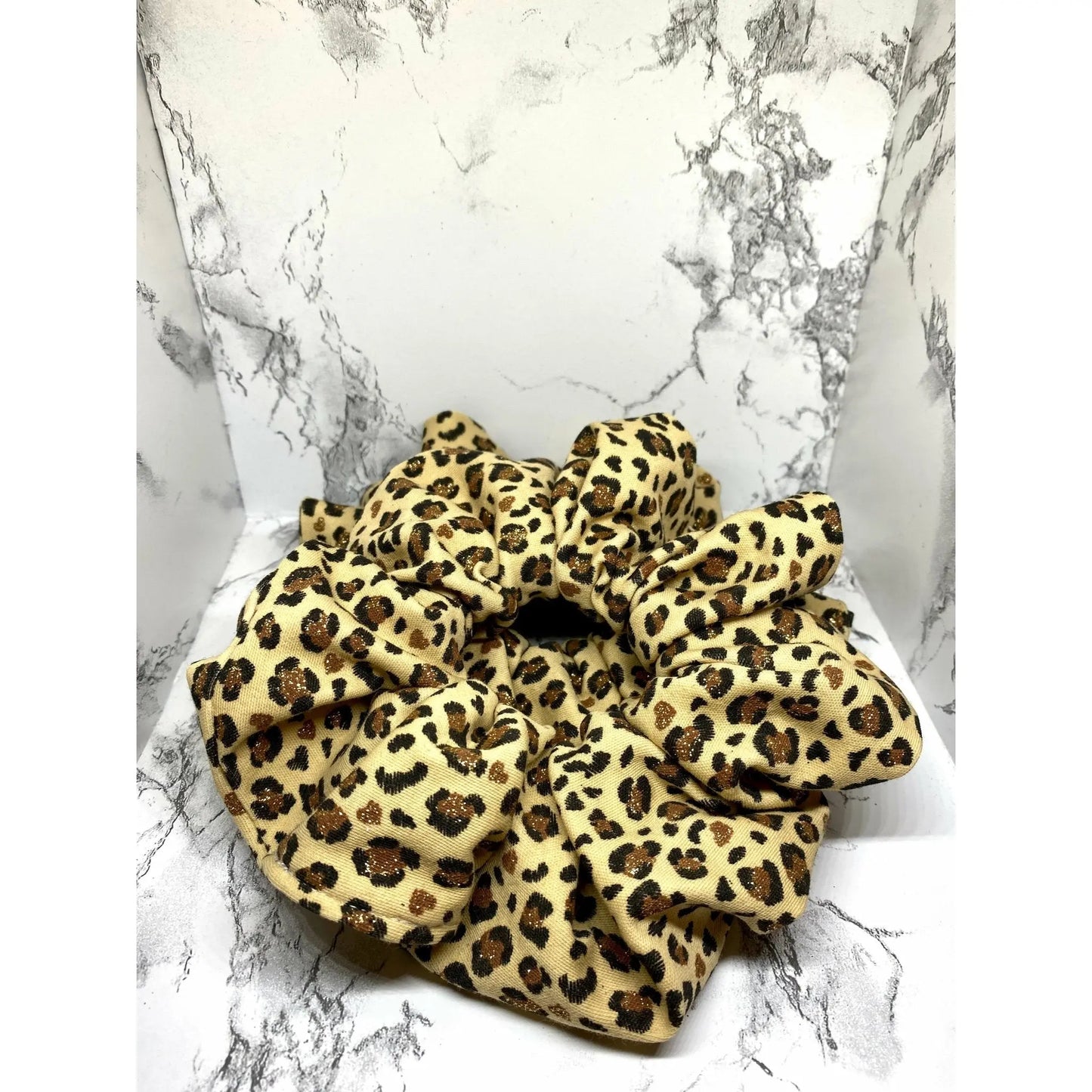 Glitter Cheetah Print Scrunchie