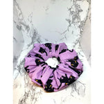 Load image into Gallery viewer, purple kitty cat Halloween oversized scrunchie
