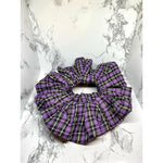 Load image into Gallery viewer, Purple Plaid Halloween Scrunch
