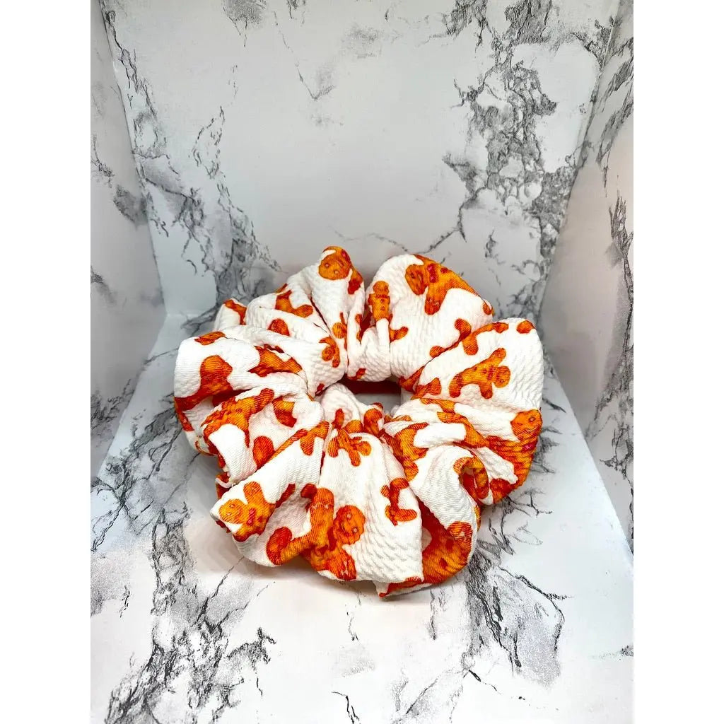 White Gingerbread Christmas Bullet Scrunchie Enchanted Scrunch